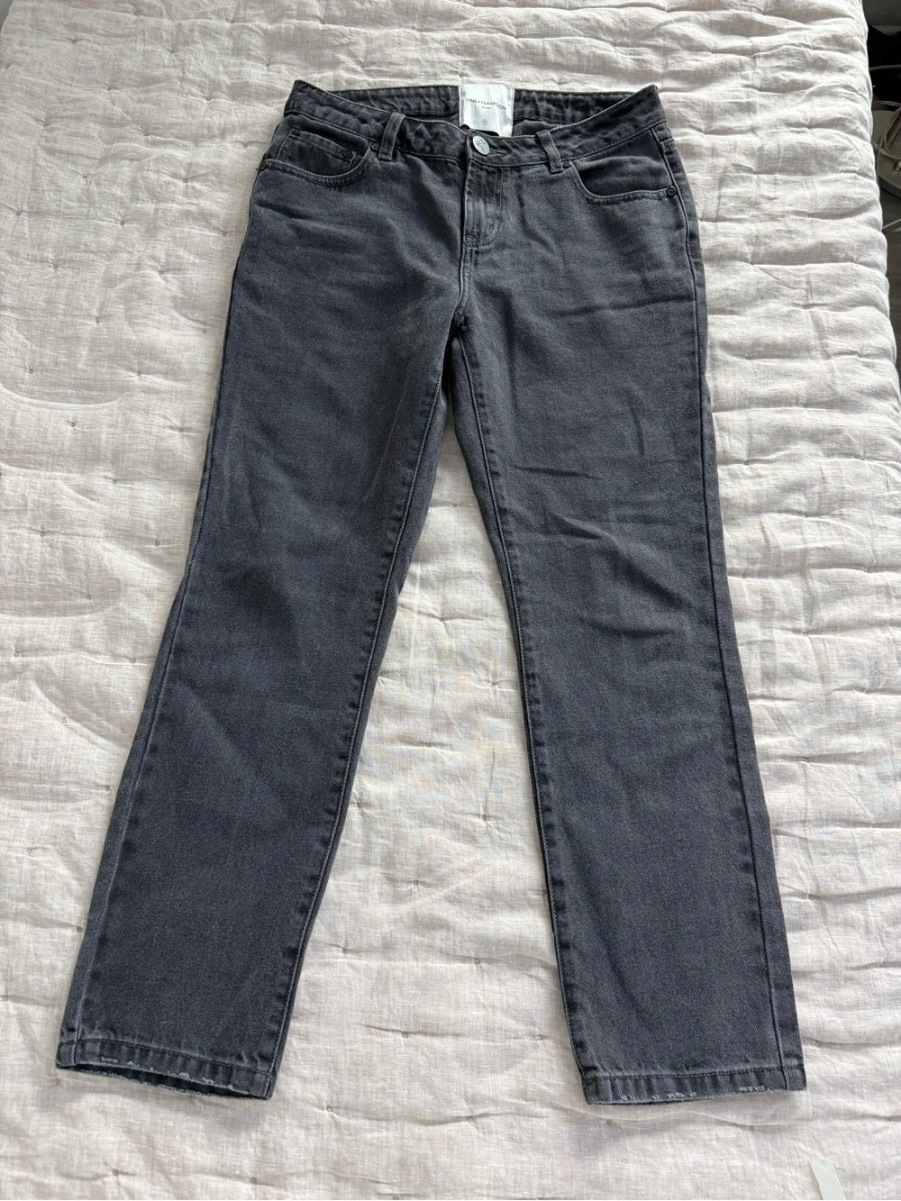 One Teaspoon Stixx Low Waist Slim Straight Leg Denim Jeans Washed Black Size 28